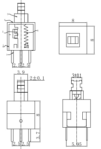 8x8無(wú)鎖尺寸圖