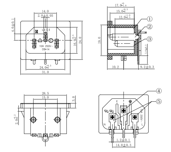 DB-14-3P8-S55尺寸圖